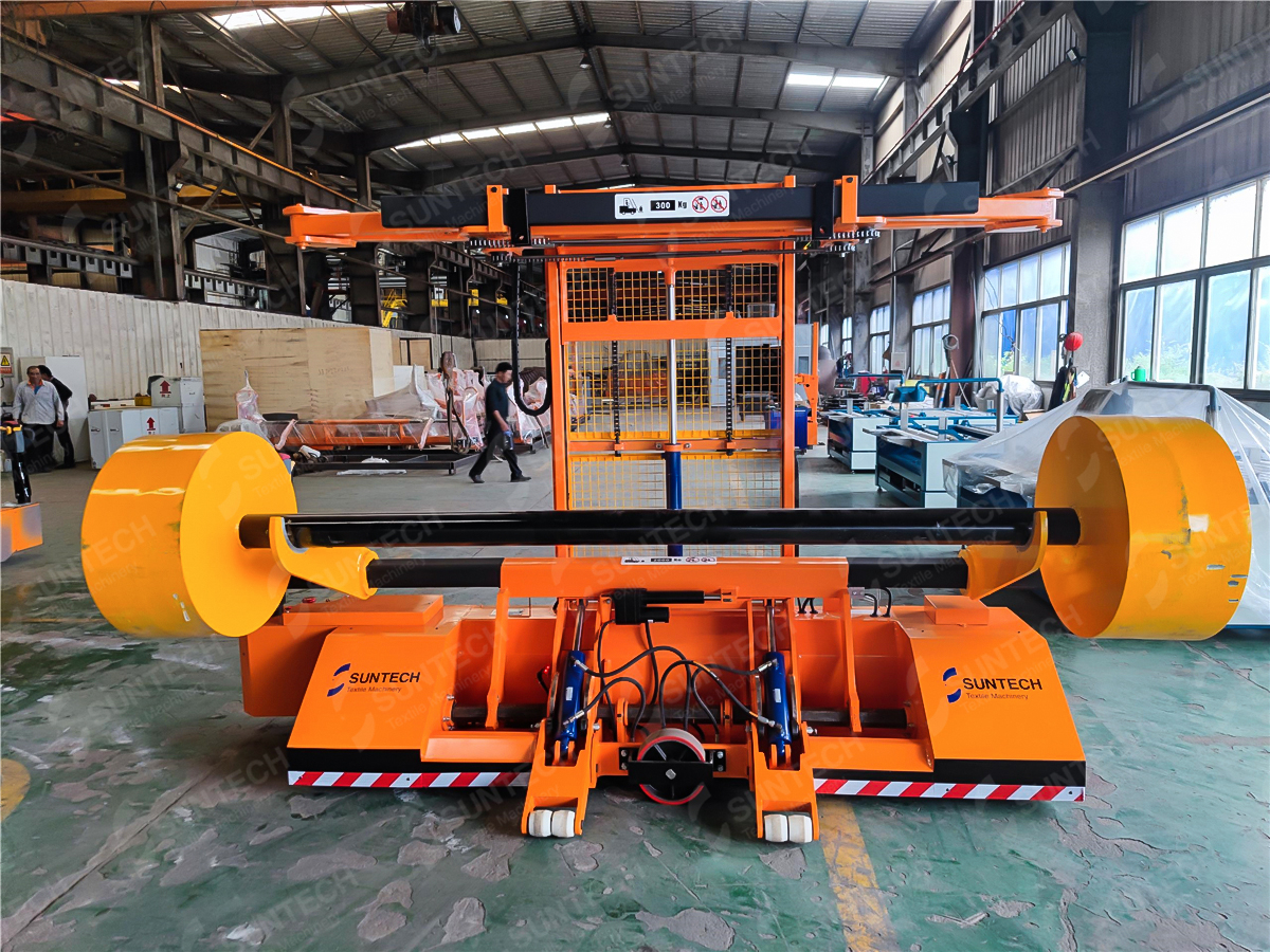 motorized warp beam lift trolley